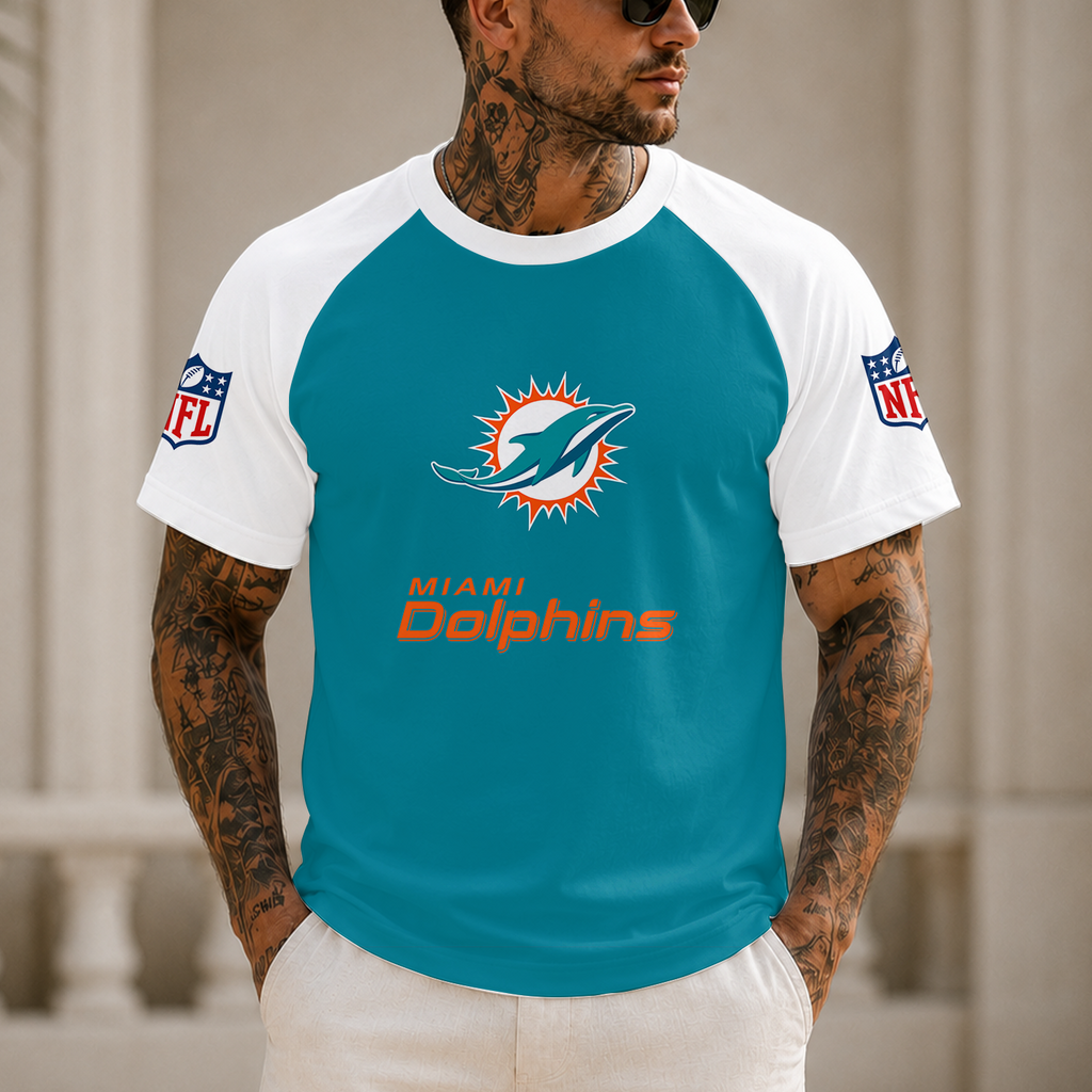 [SPECIAL OFFER] NEW CUSTOMIZED NFL19 MDP MIAMI DOLPHINS RAGLAN TEE