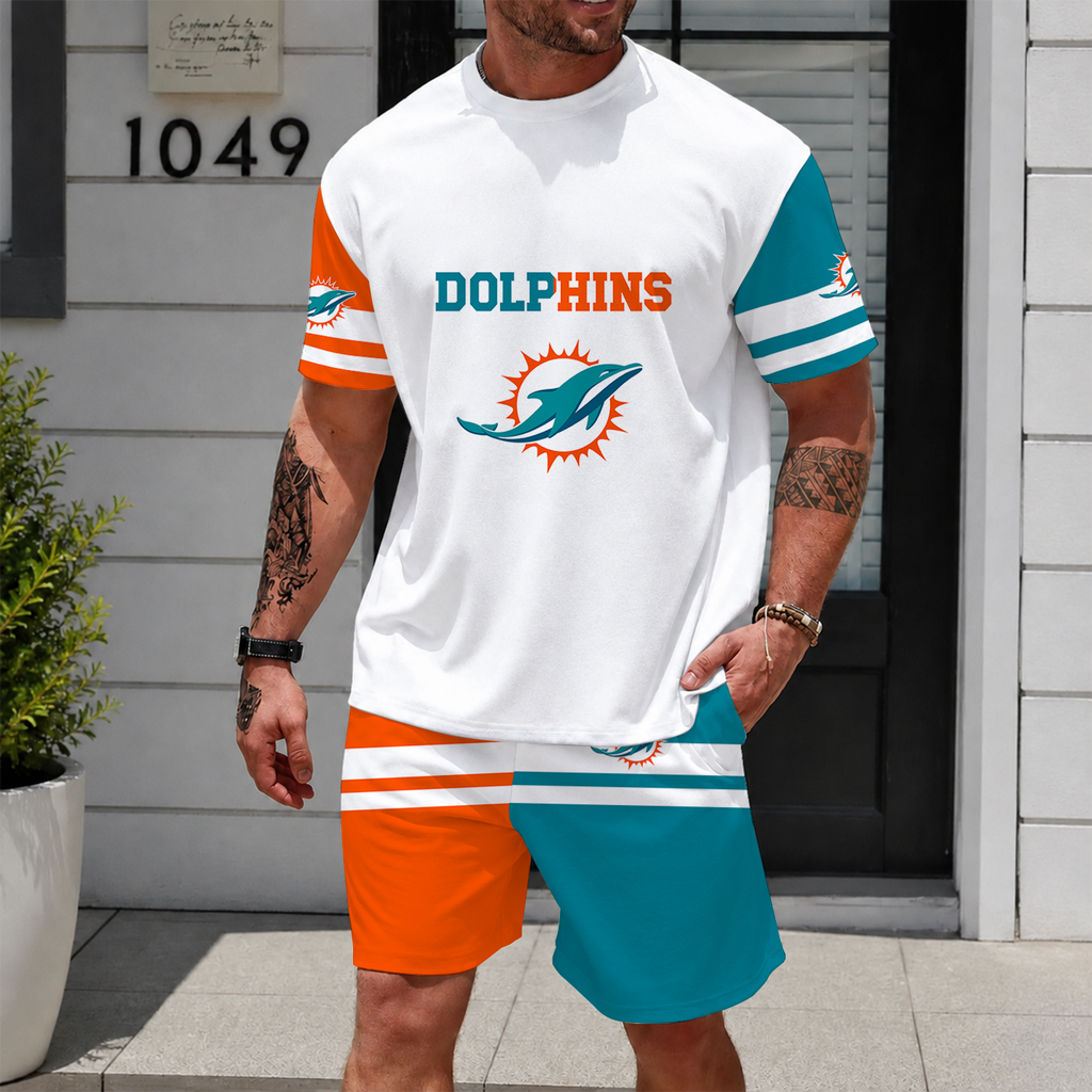 [SPECIAL OFFER] NEWCUSTOMIZED NFL19 MDP MIAMI DOLPHINS UNISEX T-SHIRT & SHORTS SET