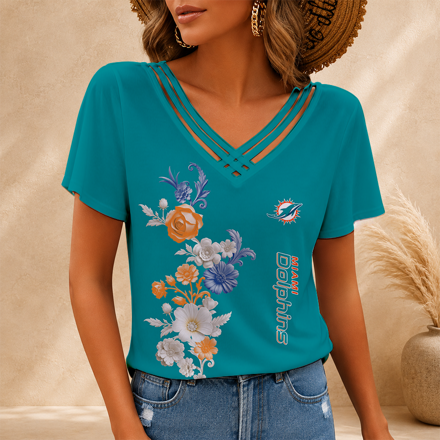 [SPECIAL OFFER] NEW CUSTOMIZED NFL19 MDP MIAMI DOLPHINS V-NECK SHIRT