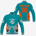 [SPECIAL OFFER] NEW CUSTOMIZED NFL19 MDP MIAMI DOLPHINS SATIN VARSITY & BASEBALL JACKET