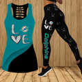 [SPECIAL OFFER] NEW CUSTOMIZED NFL19 MDP MIAMI DOLPHINS HOLLOW TANK TOP & LEGGINGS SET