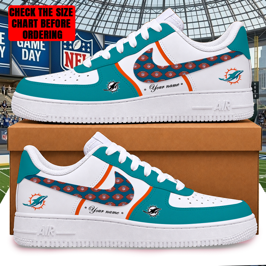 [SPECIAL OFFER] NEW CUSTOMIZED NFL19 MDP MIAMI DOLPHINS AF1 SHOES