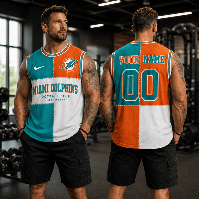 [SPECIAL OFFER] NEW CUSTOMIZED NFL19 MDP MIAMI DOLPHINS MEN'S GYM SHIRT
