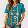 [SPECIAL OFFER] NEW CUSTOMIZED NFL19 MDP MIAMI DOLPHINS V-NECK FEMALE SHIRT