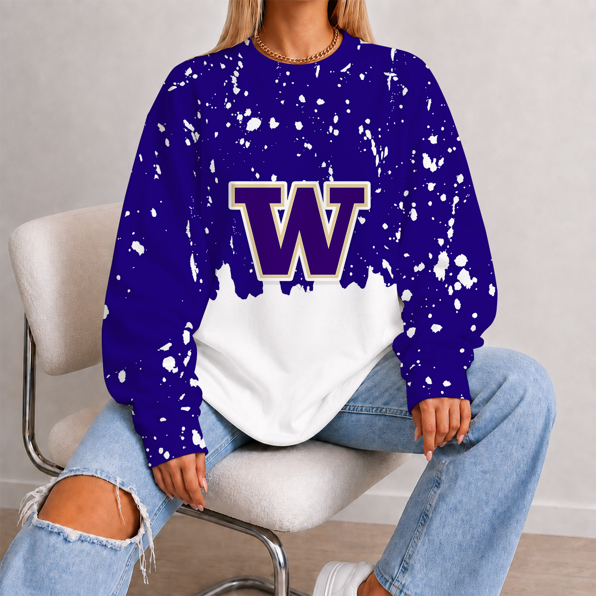 [FAN FAVORITE] NEW CUSTOMIZED NCAA FBS19 WSH WASHINGTON HUSKIES UNISEX SWEATSHIRT