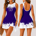 [FAN FAVORITE] NEW CUSTOMIZED NCAA FBS19 WSH WASHINGTON HUSKIES WOMEN'S SUMMER SKORT DRESS