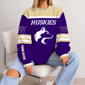 [FAN FAVORITE] NEW CUSTOMIZED NCAA FBS19 WSH WASHINGTON HUSKIES UNISEX SWEATSHIRT
