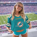[SPECIAL OFFER] NEW CUSTOMIZED NFL19 MDP MIAMI DOLPHINS V-NECK JERSEY CROP TOP