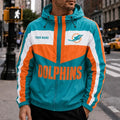 [SPECIAL OFFER] NEW CUSTOMIZED NFL19 MDP MIAMI DOLPHINS WINDBREAKER JACKET