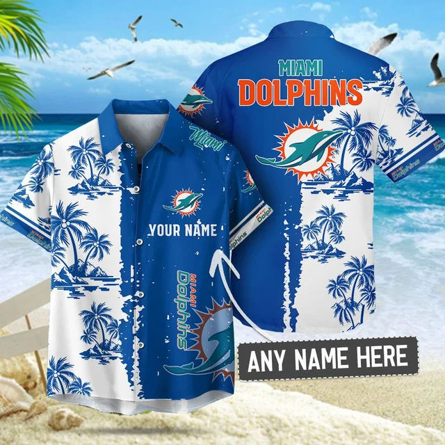 [SPECIAL OFFER] NEW CUSTOMIZED NFL19 MDP MIAMI DOLPHINS UNISEX HAWAIIAN SHIRT & SHORTS SET