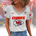 [SPECIAL OFFER] NEW CUSTOMIZED NFL01 KCC KANSAS CITY CHIEFS V-NECK SHIRT
