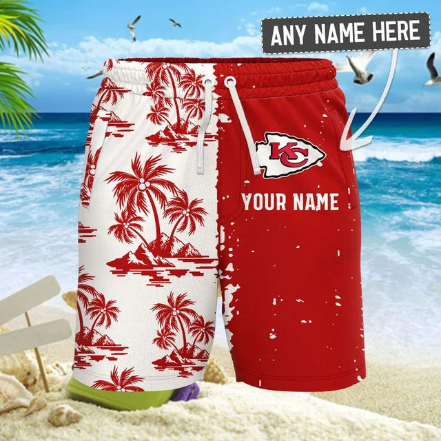 [SPECIAL OFFER] NEW CUSTOMIZED NFL01 KCC KANSAS CITY CHIEFS UNISEX HAWAIIAN SHIRT & SHORTS SET