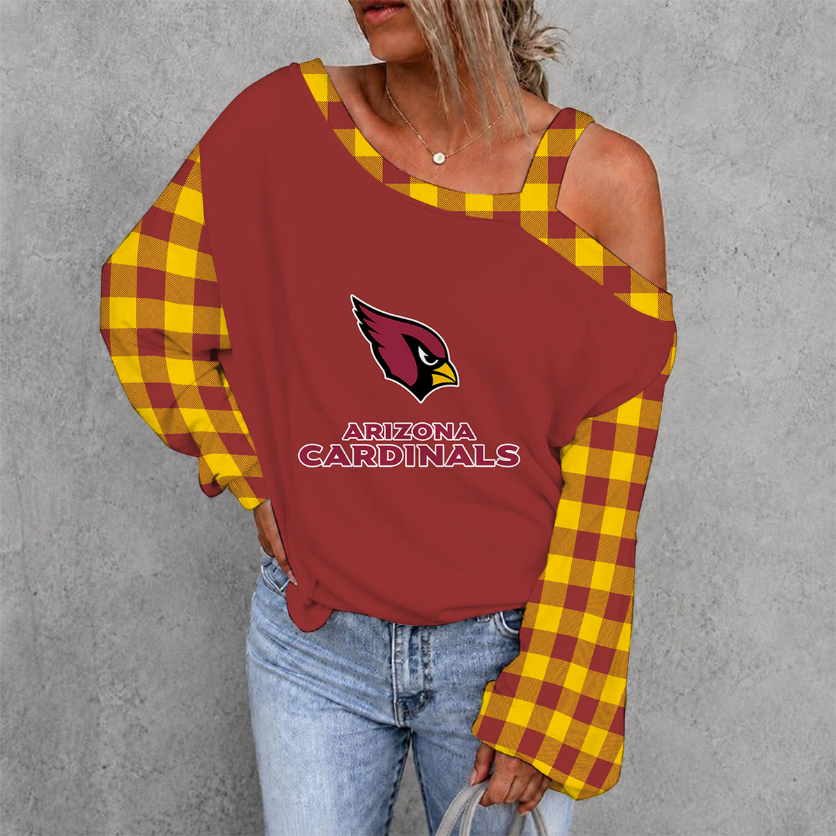 [SPECIAL OFFER] NEW CUSTOMIZED NFL20 ARC ARIZONA CARDINALS WOMEN'S OFF-SHOULDER LONG SLEEVE SHIRT