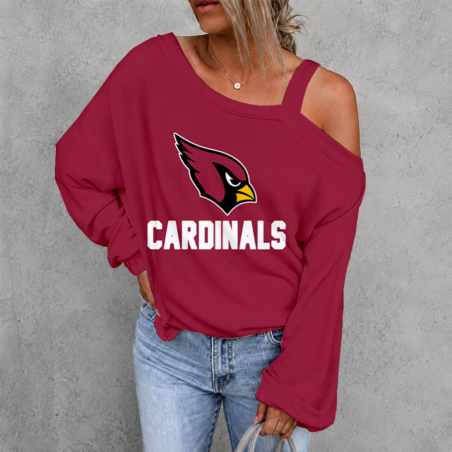 [SPECIAL OFFER] NEW CUSTOMIZED NFL20 ARC ARIZONA CARDINALS WOMEN'S OFF-SHOULDER LONG SLEEVE SHIRT