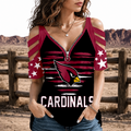 [SPECIAL OFFER] NEW CUSTOMIZED NFL20 ARC ARIZONA CARDINALS STRAPPY COLD-SHOULDER TOP