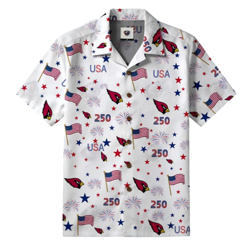 [SPECIAL OFFER] NEW CUSTOMIZED NFL20 ARC ARIZONA CARDINALS PATRIOTIC 250 USA HAWAIIAN SHIRT