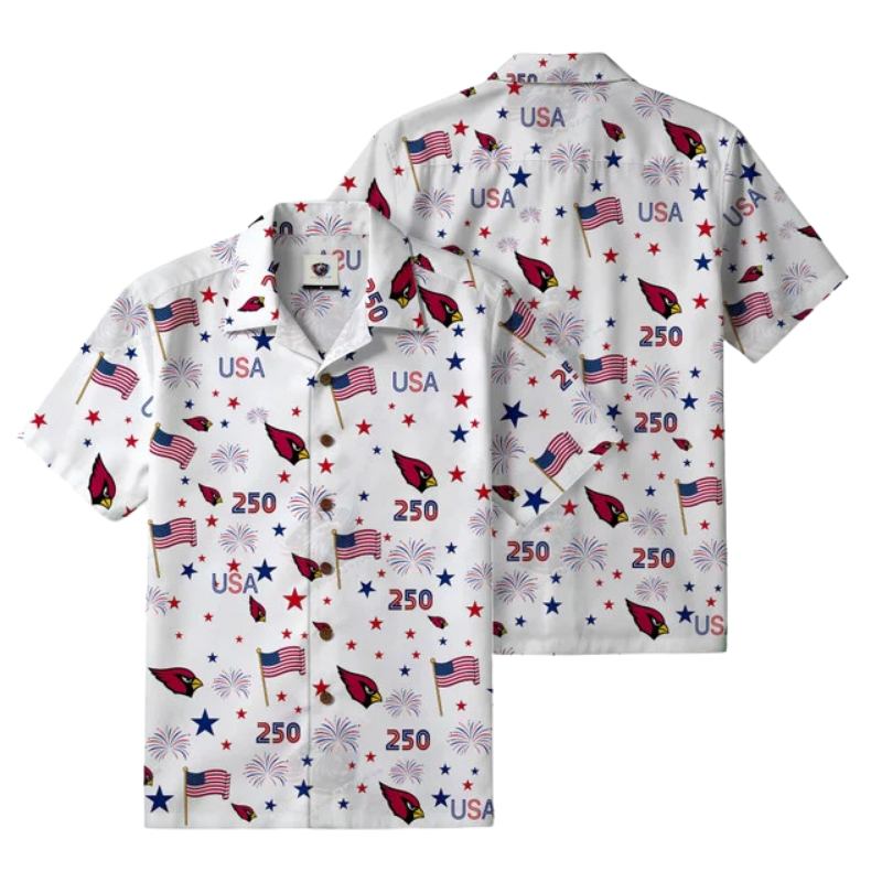 [SPECIAL OFFER] NEW CUSTOMIZED NFL20 ARC ARIZONA CARDINALS PATRIOTIC 250 USA HAWAIIAN SHIRT