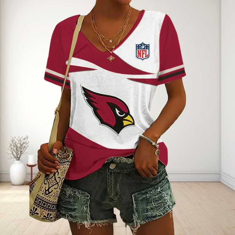 SPECIAL OFFER] NEW CUSTOMIZED NFL20 ARC ARIZONA CARDINALS V-NECK FEMALE SHIRT