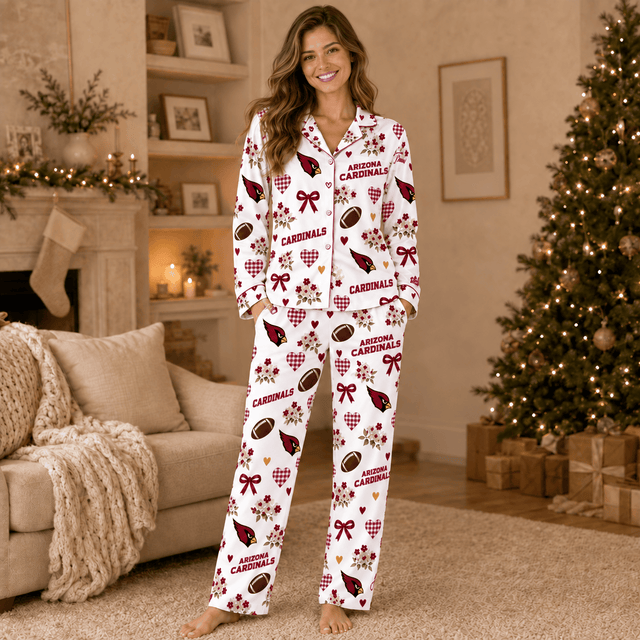[SPECIAL OFFER] NEW CUSTOMIZED NFL20 ARC ARIZONA CARDINALS HALLOWEEN LONG PAJAMAS SET
