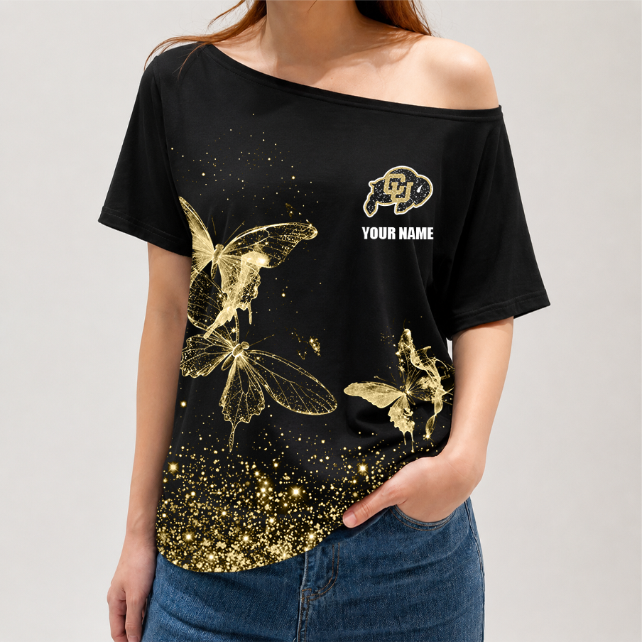 [FAN FAVORITE] NEW CUSTOMIZED NCAA FBS20 CRB COLORADO BUFFALOES OFF-SHOULDER SHIRT