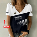[FAN FAVORITE] NEW CUSTOMIZED NCAA FBS20 CRB COLORADO BUFFALOES V-NECK FEMALE SHIRT