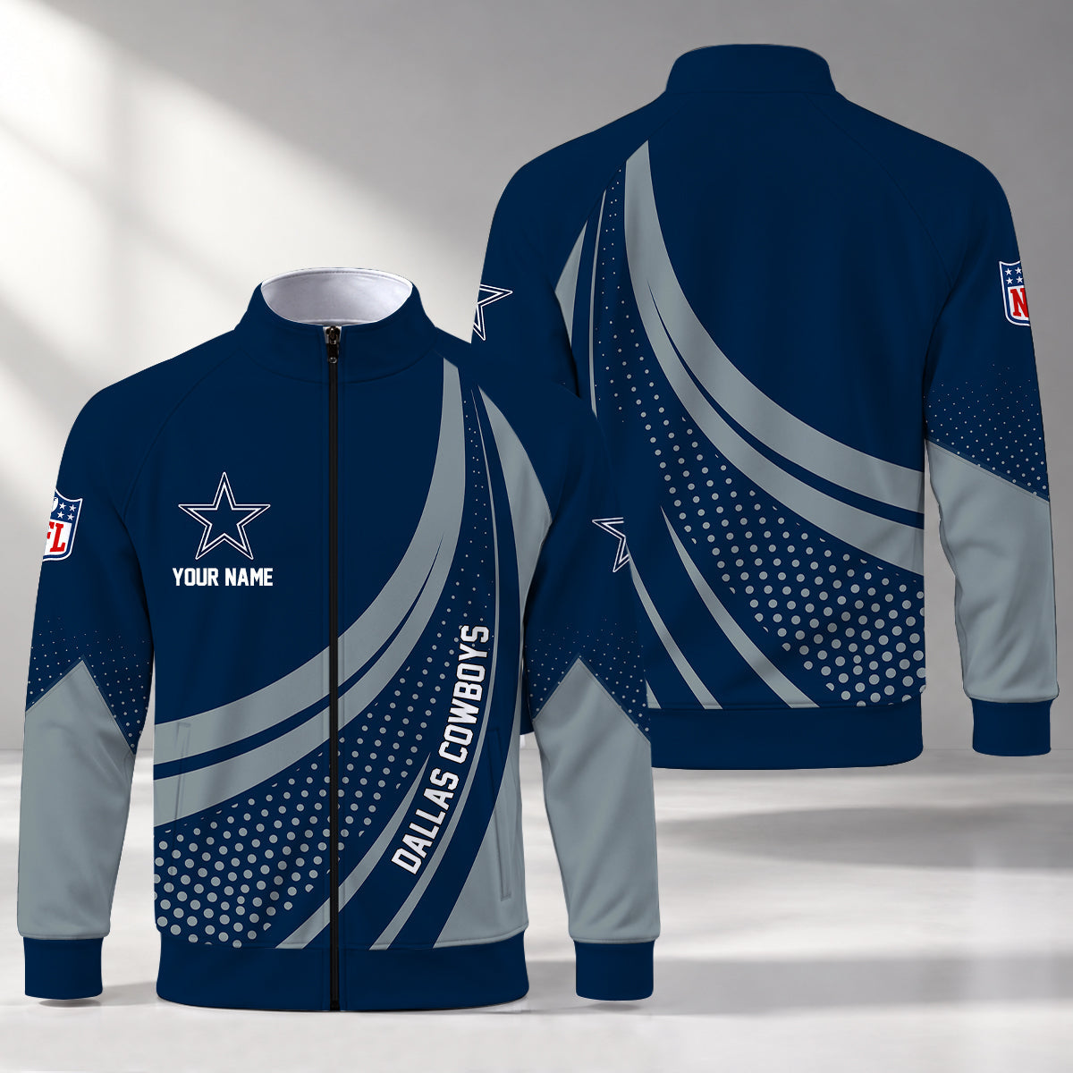 [SPECIAL OFFER] NEW CUSTOMIZED NFL21 DCB DALLAS COWBOYS STAND COLLAR JACKET
