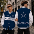 [SPECIAL OFFER] NEW CUSTOMIZED NFL21 DCB DALLAS COWBOYS SATIN VARSITY & BASEBALL JACKET