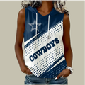 [SPECIAL OFFER] NEW CUSTOMIZED NFL21 DCB DALLAS COWBOYS WOMEN'S SLEEVELESS HOODED POCKET TANK TOP