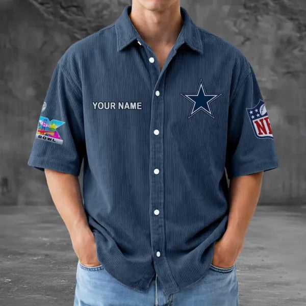 [SPECIAL OFFER] NEW CUSTOMIZED NFL21 DCB DALLAS COWBOYS SEERSUCKER BUTTON SHIRT