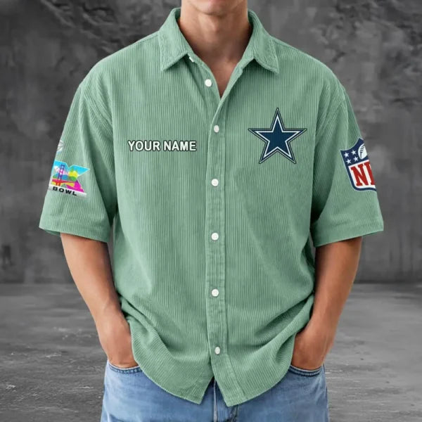 [SPECIAL OFFER] NEW CUSTOMIZED NFL21 DCB DALLAS COWBOYS SEERSUCKER BUTTON SHIRT