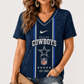 [SPECIAL OFFER] NEW CUSTOMIZED NFL21 DCB DALLAS COWBOYS V-NECK FEMALE SHIRT