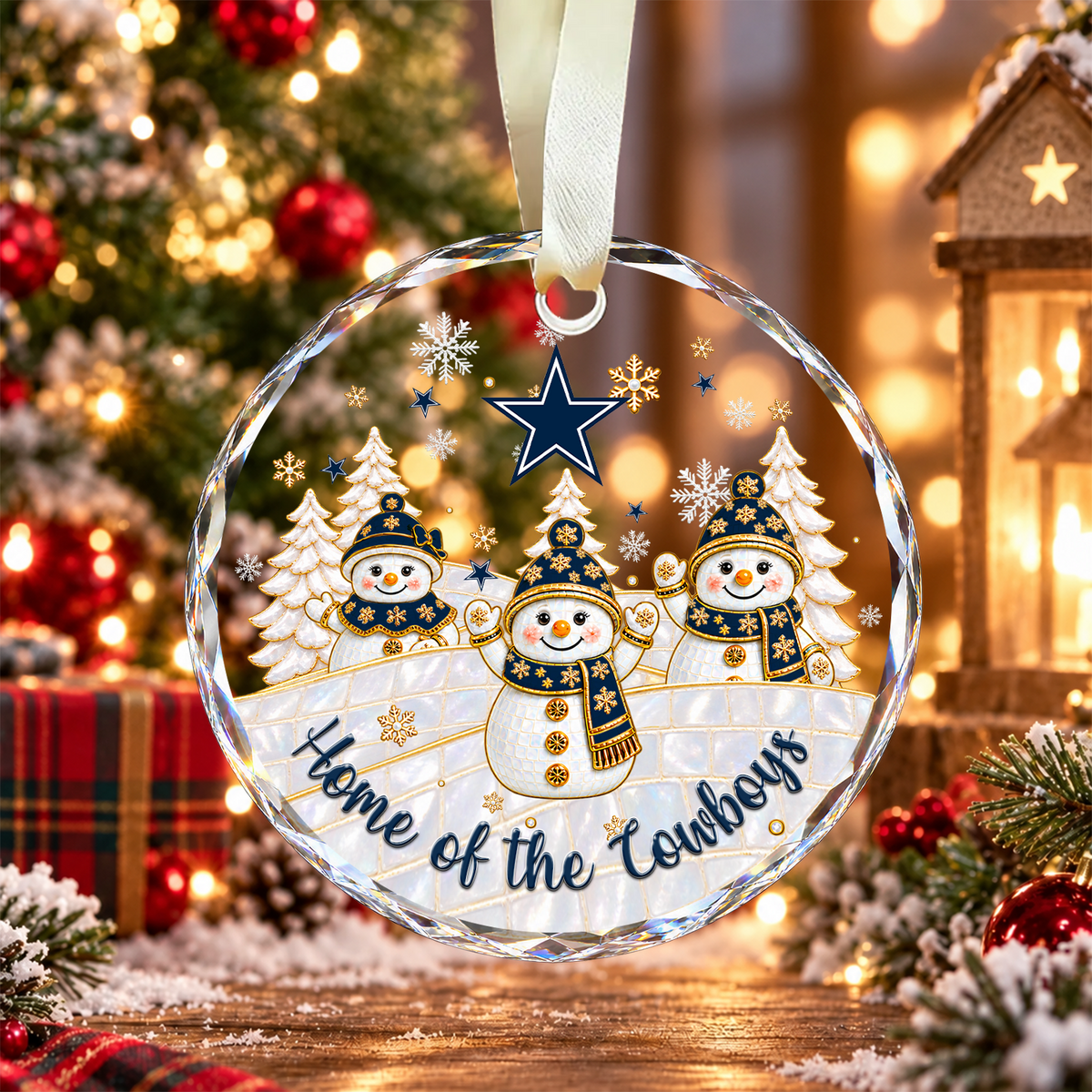 [SPECIAL OFFER] NEW CUSTOMIZED NFL21 DCB DALLAS COWBOYS ROUND GLASS ORNAMENT