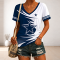 [SPECIAL OFFER] NEW CUSTOMIZED NFL21 DCB DALLAS COWBOYS V-NECK FEMALE SHIRT
