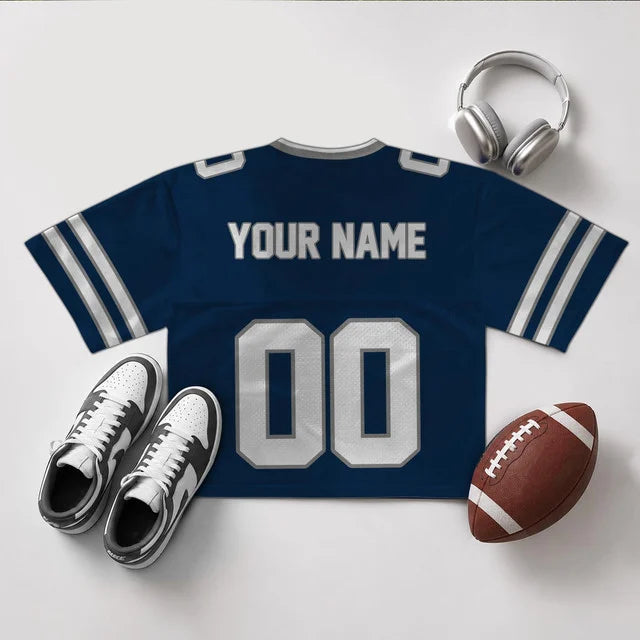 [SPECIAL OFFER] NEW CUSTOMIZED NFL21 DCB DALLAS COWBOYS V-NECK JERSEY CROP TOP