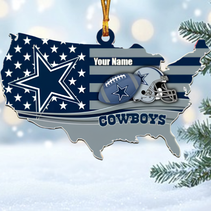 [SPECIAL OFFER] NEW CUSTOMIZED NFL21 DCB DALLAS COWBOYS CHRISTMAS ACRYLIC ORNAMENT