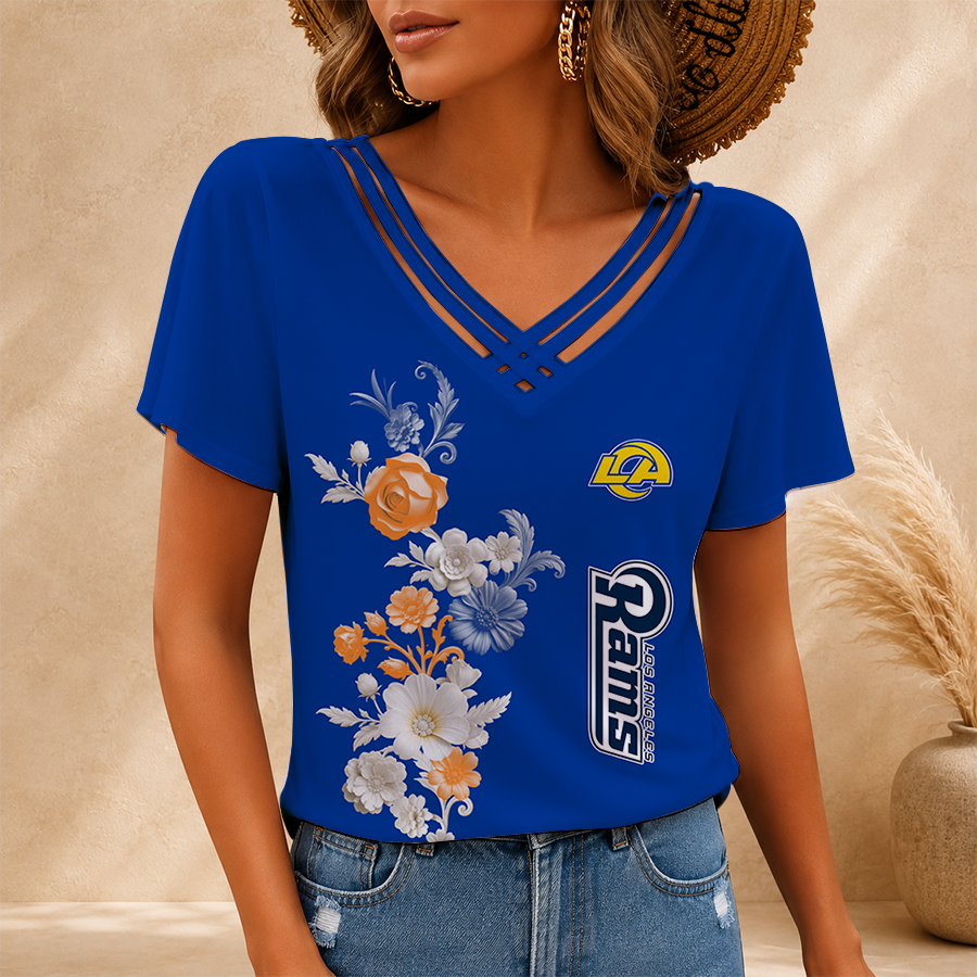 [SPECIAL OFFER] NEW CUSTOMIZED NFL22 LAR LOS ANGELES RAMS V-NECK SHIRT