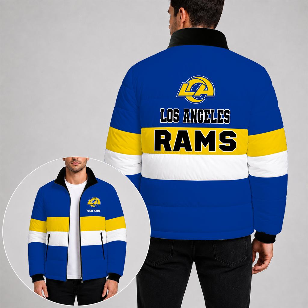 [SPECIAL OFFER] NEW CUSTOMIZED NFL22 LAR LOS ANGELES RAMS PUFFER JACKET