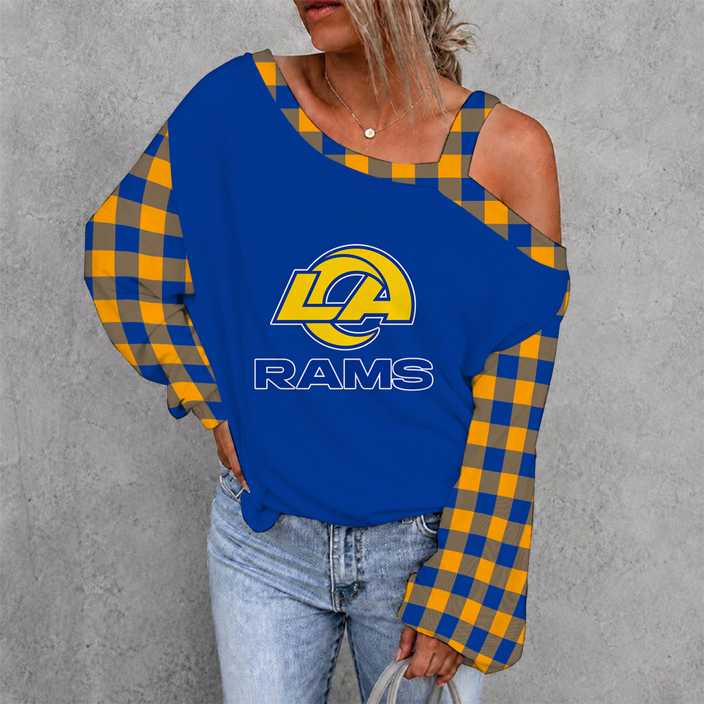 [SPECIAL OFFER] NEW CUSTOMIZED NFL22 LAR LOS ANGELES RAMS WOMEN'S OFF-SHOULDER LONG SLEEVE SHIRT