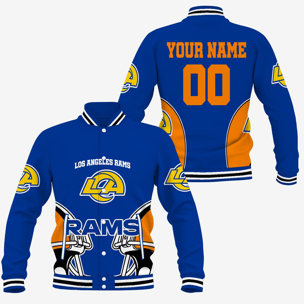 [SPECIAL OFFER] NEW CUSTOMIZED NFL22 LAR LOS ANGELES RAMS SATIN VARSITY & BASEBALL JACKET