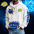 [SPECIAL OFFER] NEW CUSTOMIZED NFL22 LAR LOS ANGELES RAMS WAFFLE FULL ZIP HOODIE