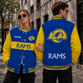 [SPECIAL OFFER] NEW CUSTOMIZED NFL22 LAR LOS ANGELES RAMS SATIN VARSITY & BASEBALL JACKET