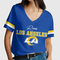 [SPECIAL OFFER] NEW CUSTOMIZED NFL22 LAR LOS ANGELES RAMS V-NECK FEMALE SHIRT