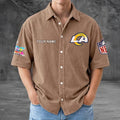 [SPECIAL OFFER] NEW CUSTOMIZED NFL22 LAR LOS ANGELES RAMS SEERSUCKER BUTTON SHIRT