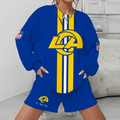 [SPECIAL OFFER] NEW CUSTOMIZED NFL22 LAR LOS ANGELES RAMS UNISEX SWEATSHIRT & SHORTS SET