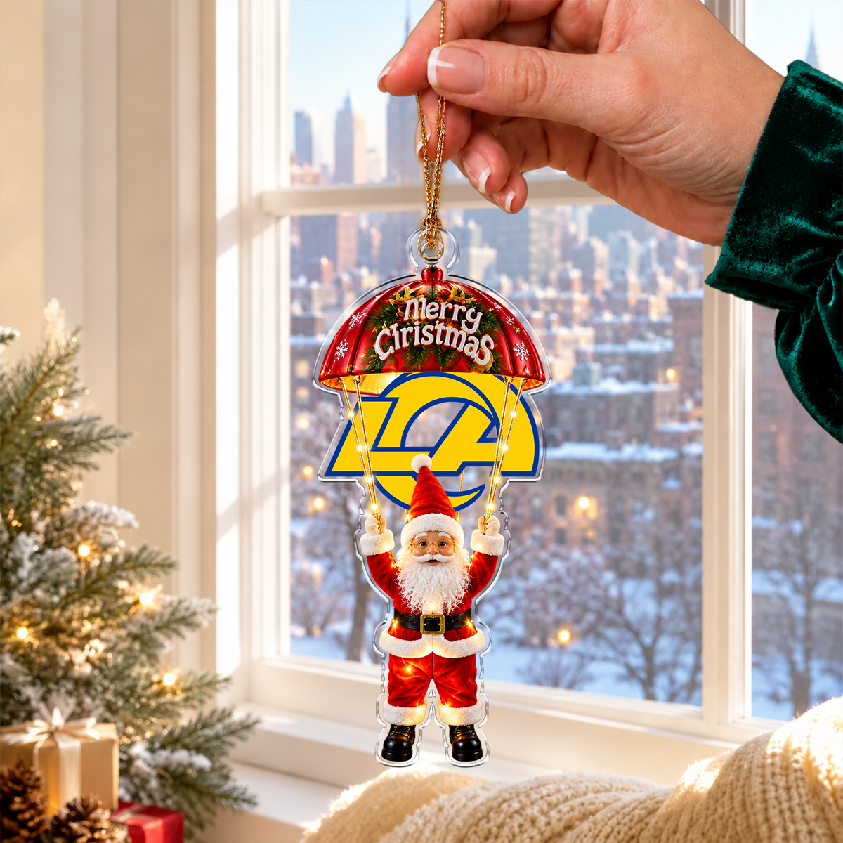 [SPECIAL OFFER] NEW CUSTOMIZED NFL22 LAR LOS ANGELES RAMS CHRISTMAS ACRYLIC ORNAMENT