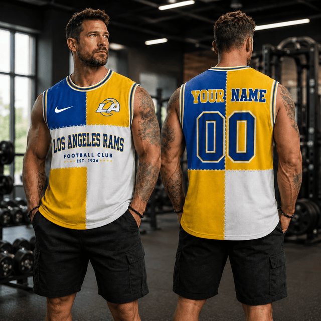 [SPECIAL OFFER] NEW CUSTOMIZED NFL22 LAR LOS ANGELES RAMS MEN'S GYM SHIRT