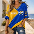 [SPECIAL OFFER] NEW CUSTOMIZED NFL22 LAR LOS ANGELES RAMS WOMEN'S HEART V-NECK LONG SLEEVE SHIRT