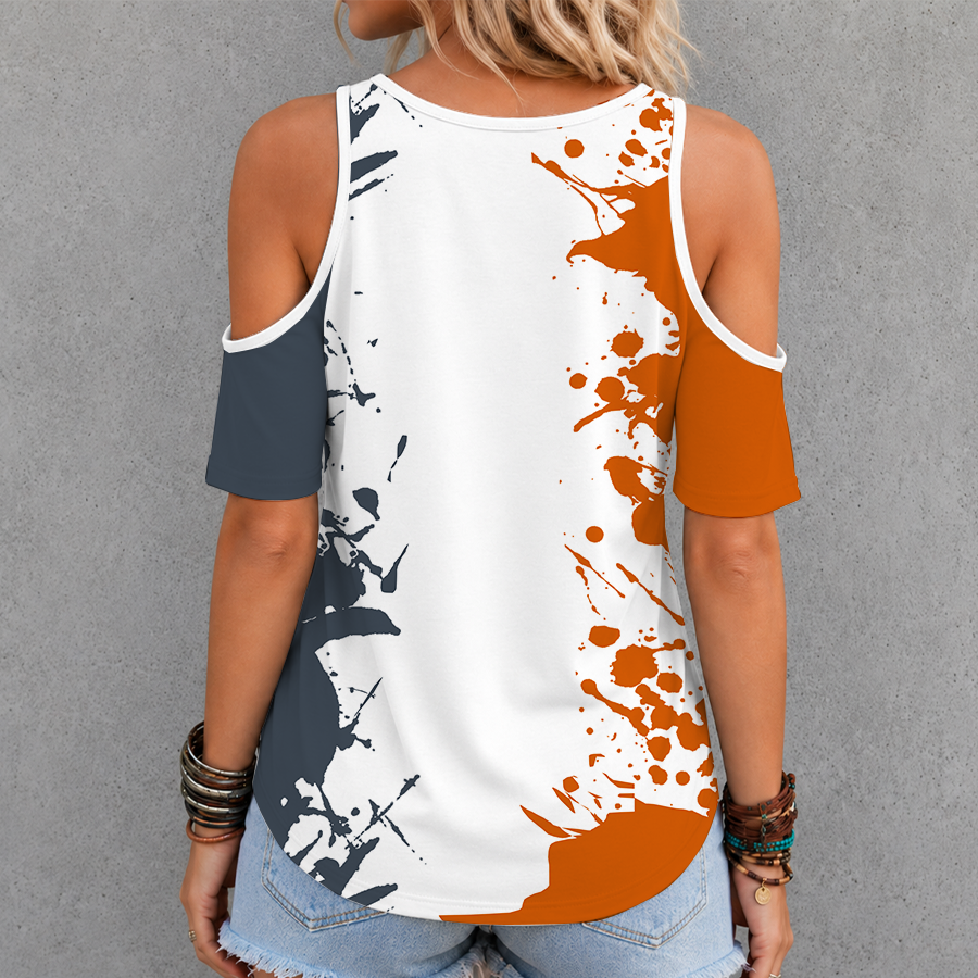 [FAN FAVORITE] NEW CUSTOMIZED NCAA FBS22 TXL TEXAS LONGHORNS CRISS CROSS V-NECK TOP
