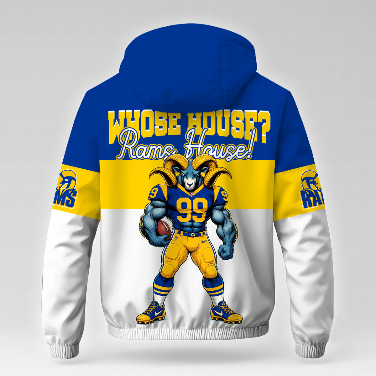 [SPECIAL OFFER] NEW CUSTOMIZED NFL22 LAR LOS ANGELES RAMS WINDBREAKER JACKET