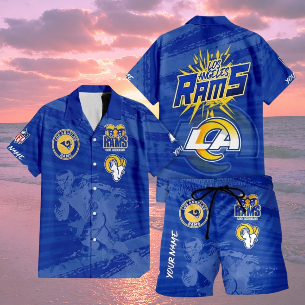 [SPECIAL OFFER] NEW CUSTOMIZED NFL22 LAR LOS ANGELES RAMS UNISEX HAWAIIAN SHIRT & SHORTS SET